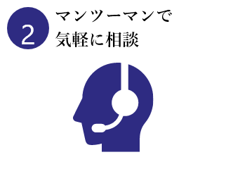 マンツーマンで気軽に相談